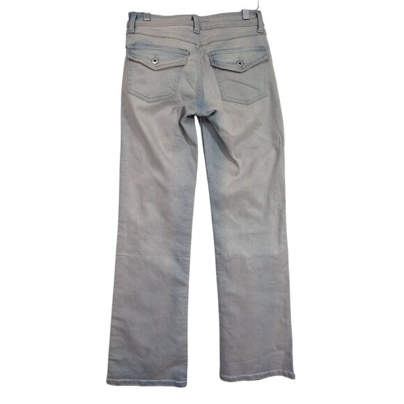 H&M Divided Flared Jeans Womens 2 Blue Light Wash Low Rise 5 Pocket Casual - Picture 3 of 14